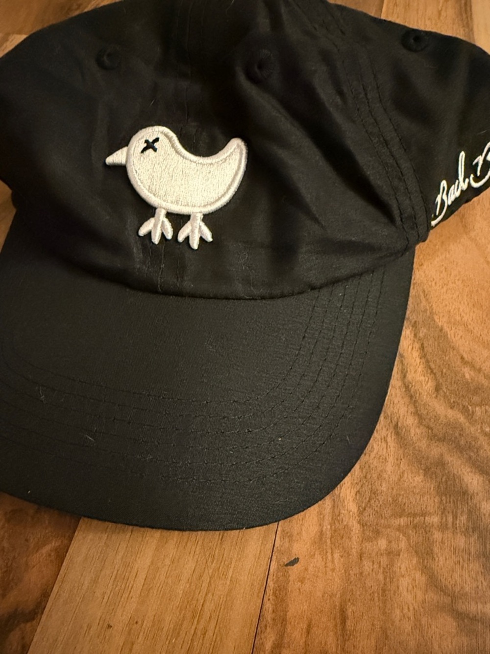 Bad Birdie Black Cap with White Bird Patch